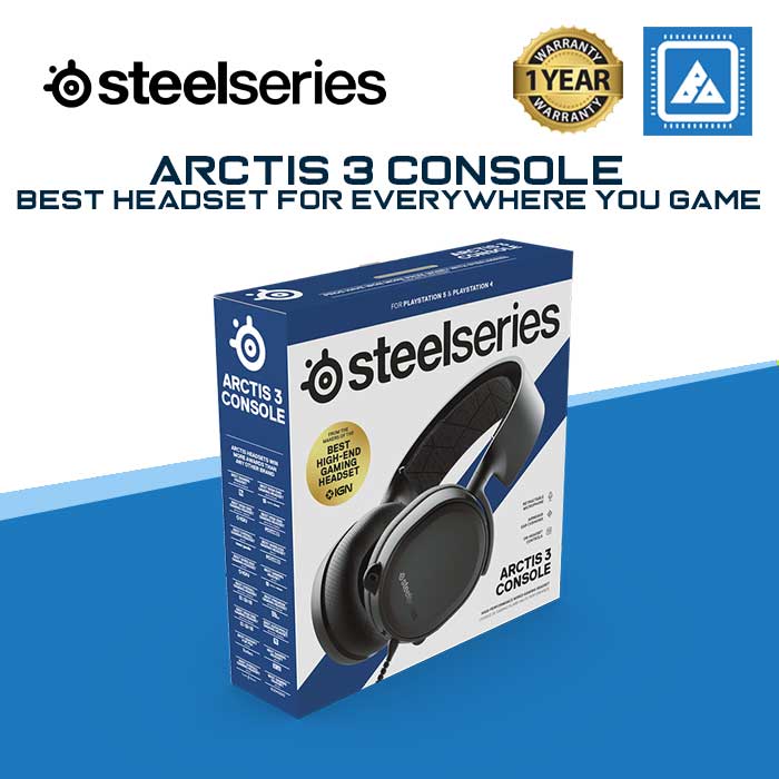 SteelSeries Arctis 3 Console - Stereo Wired Gaming Headset for PlayStation 5 / 4, Xbox Series X|S, Nintendo Switch, VR, Android and iOS - Black SteelSeries Arctis 3 Console - Stereo Wired Gaming Headset for PlayStation 5 / 4, Xbox Series X|S, Nintendo Switch, VR, Android and iOS - Black